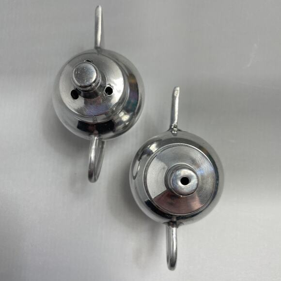 Teapot Salt & Pepper‎ Shakers, Stainless Steel - Picture 2 of 6